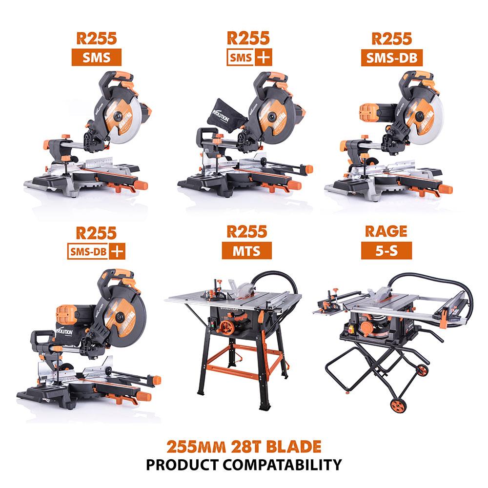 Evolution 255mm Multi-Material Cutting 28T Blade (Refurbished - Like New)