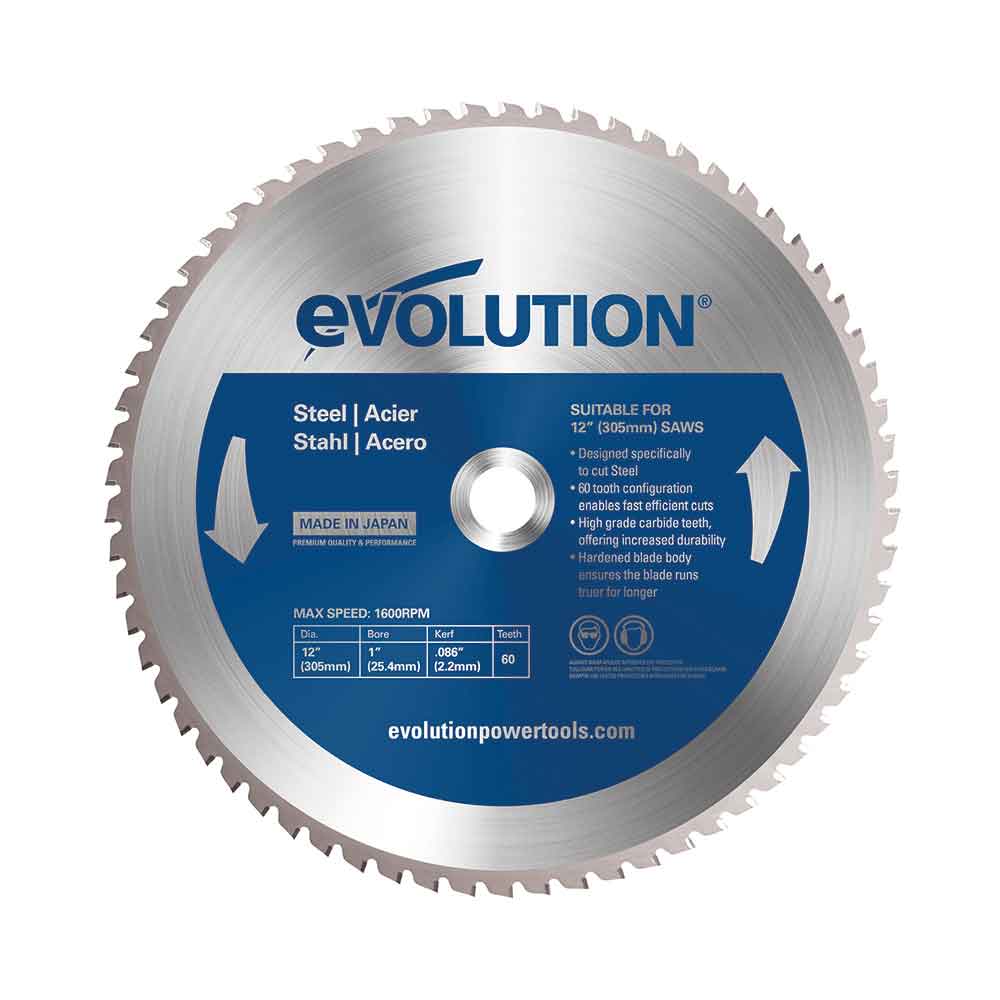 Evolution 305mm Mild Steel Cutting 60T TCT Chop Saw Blade