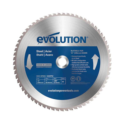 Evolution 305mm Mild Steel Cutting 60T TCT Chop Saw Blade