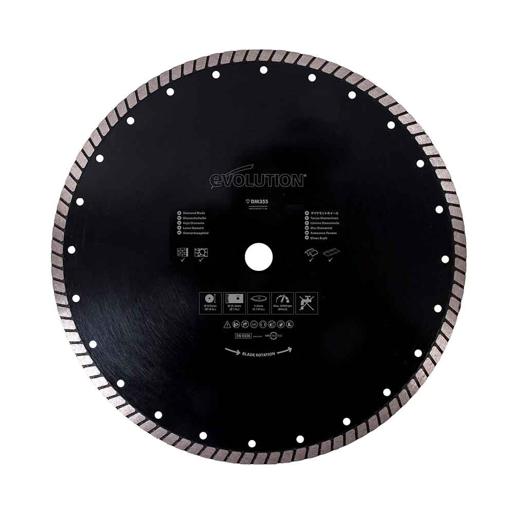 Evolution 355mm Diamond Chop Saw Blade — Evolution Power Tools UK