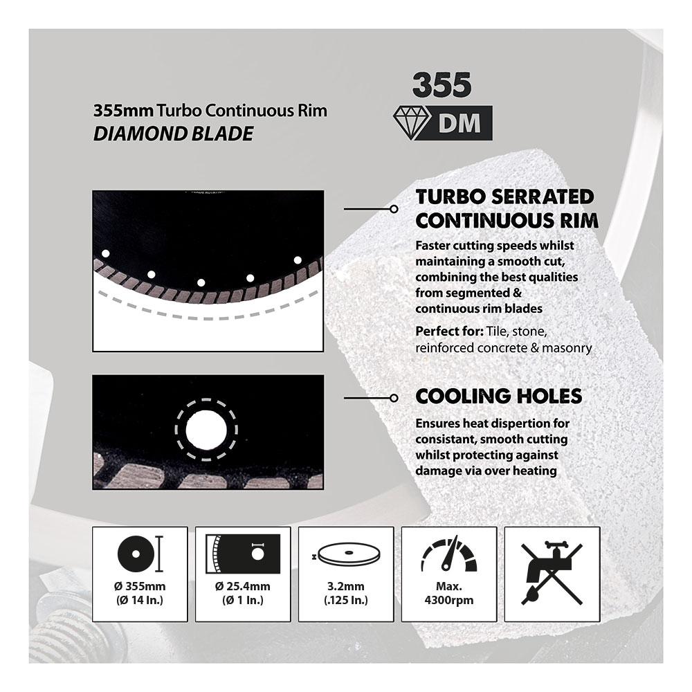 Evolution 355mm Diamond Chop Saw Blade