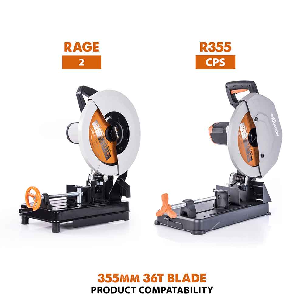 Evolution 355mm Multi-Material Cutting 36T Chop Saw Blade