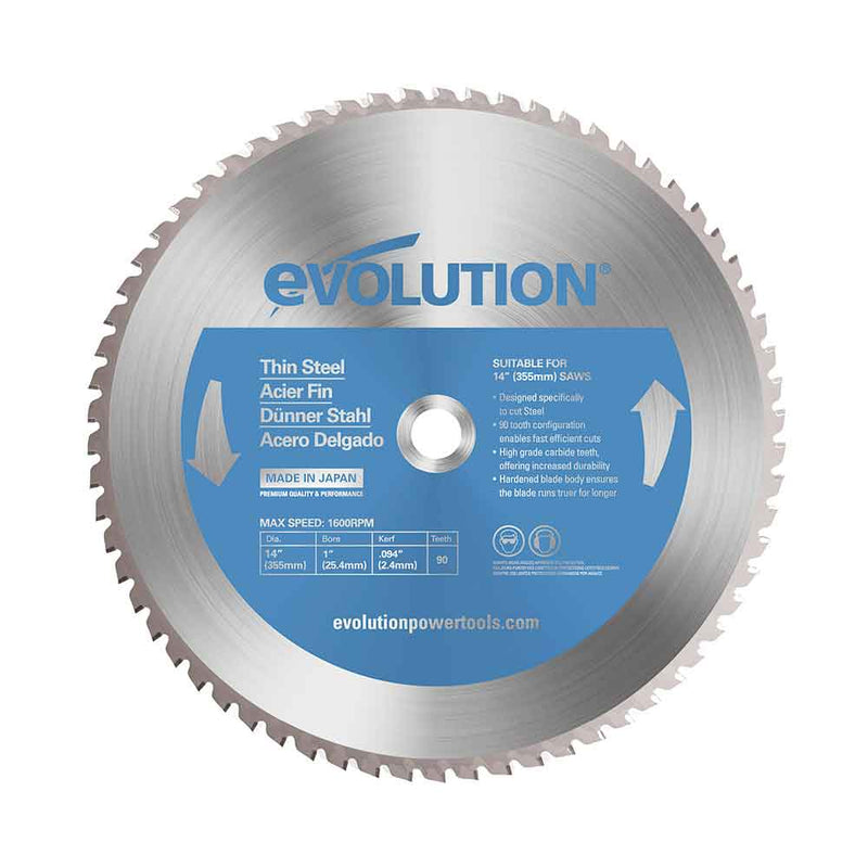 Evolution 355mm Thin Steel Cutting 90T Blade - Evolution Power Tools UK