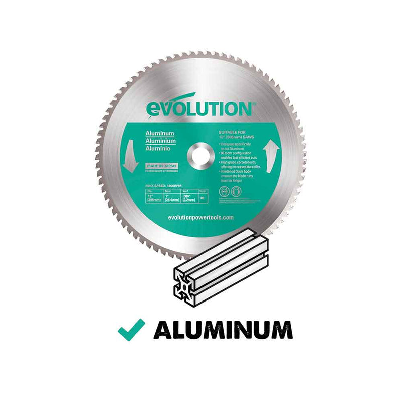 Evolution 355mm Aluminium Cutting 80T Blade - Evolution Power Tools UK