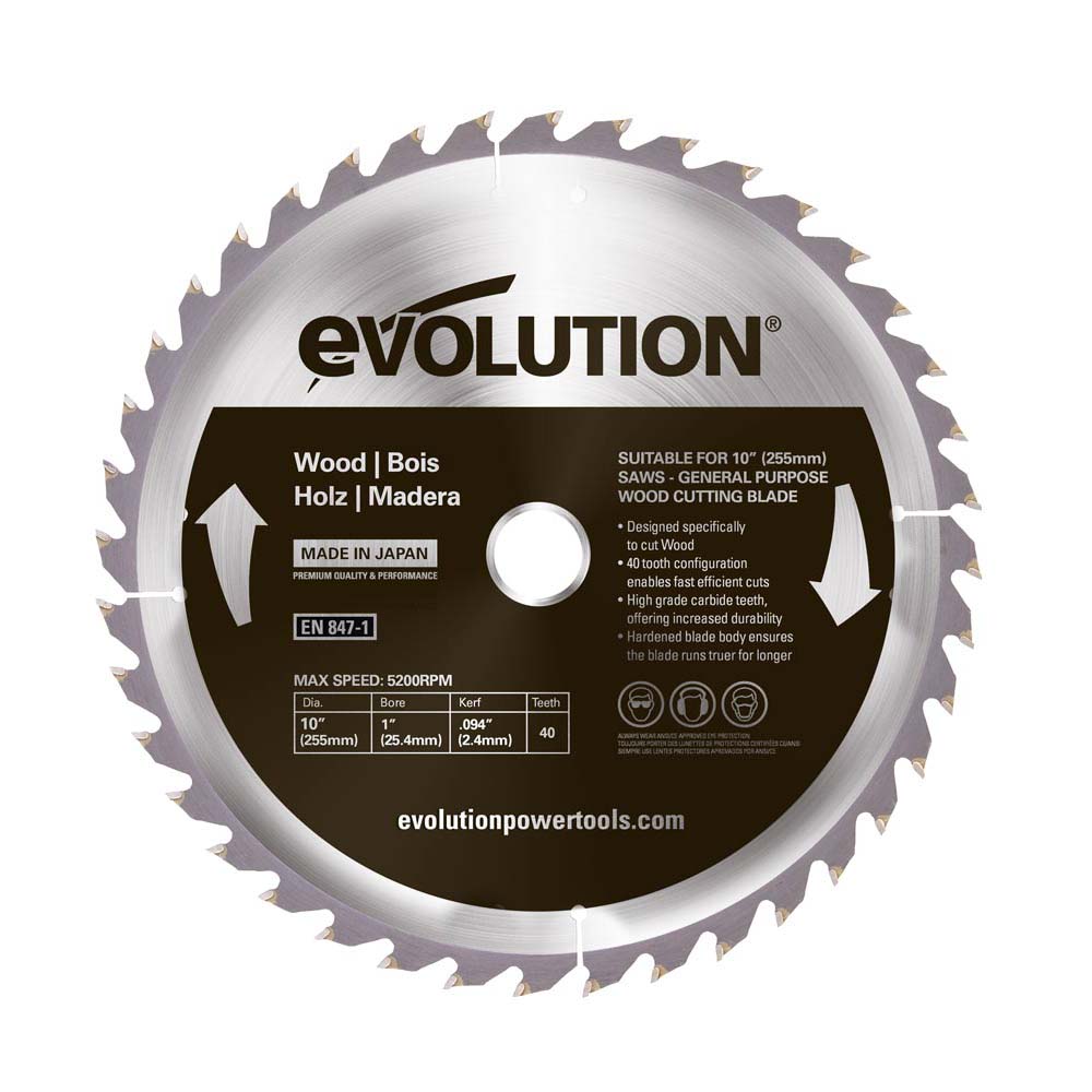 Evolution R255SMS-DB+ 255mm Double Bevel Mitre Saw & Stand Bundle