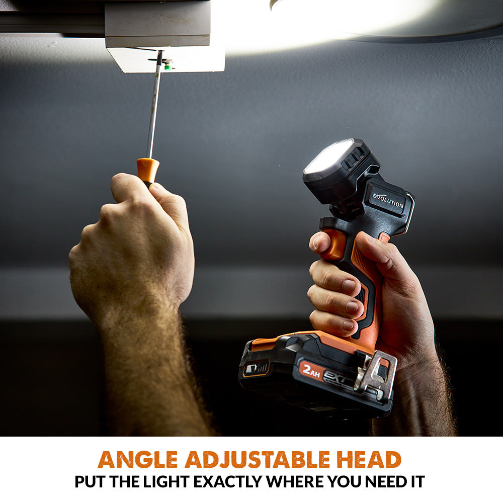 Evolution Cordless R1000TOR-Li 1000 Lumen Work Torch 18v Li-Ion EXT ...