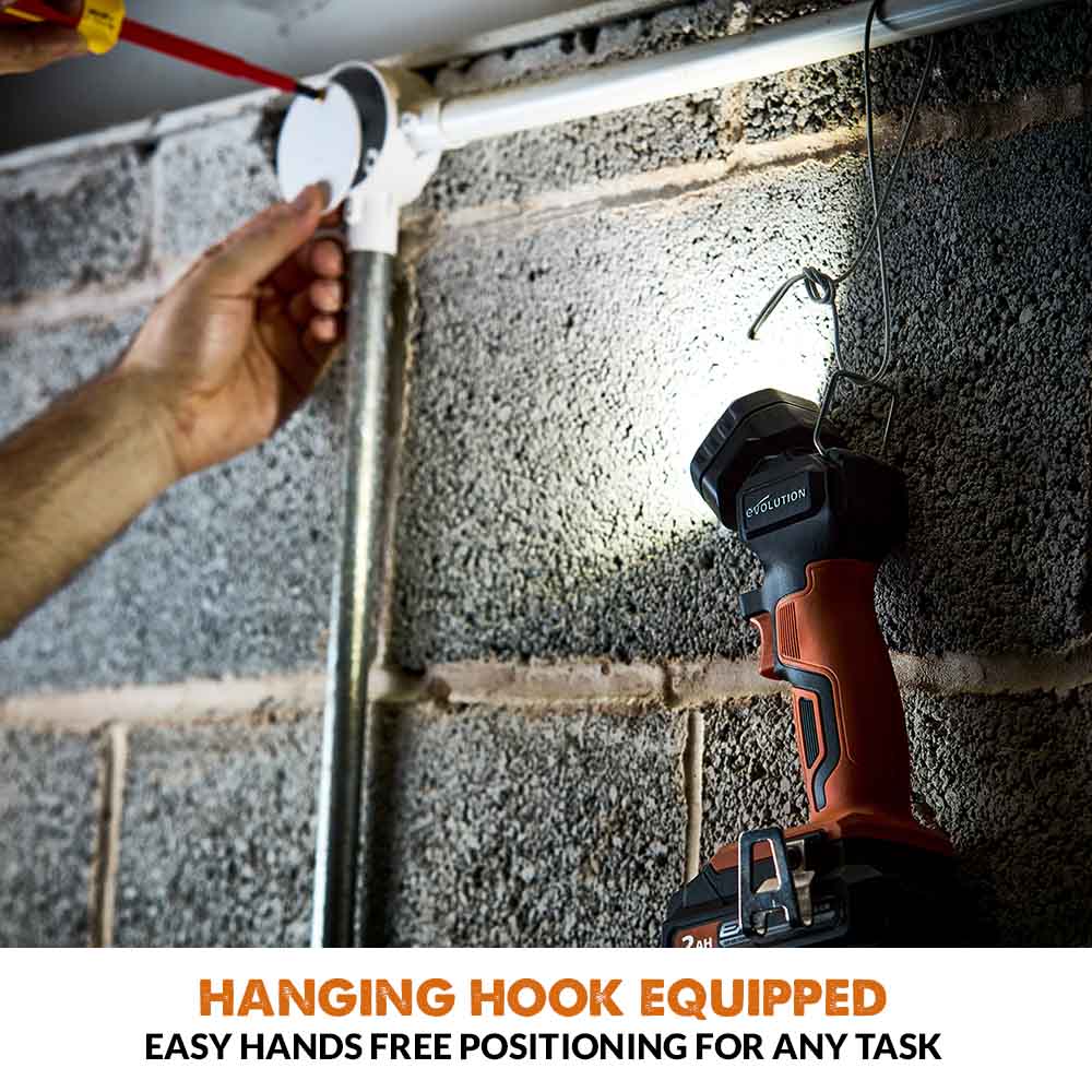 Evolution Cordless R1000TOR-Li 1000 Lumen Work Torch 18v Li-Ion EXT