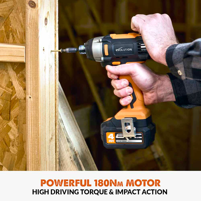 Evolution Cordless R180IDR-Li Impact Driver 18v Li-Ion EXT With 2Ah Battery & Charger