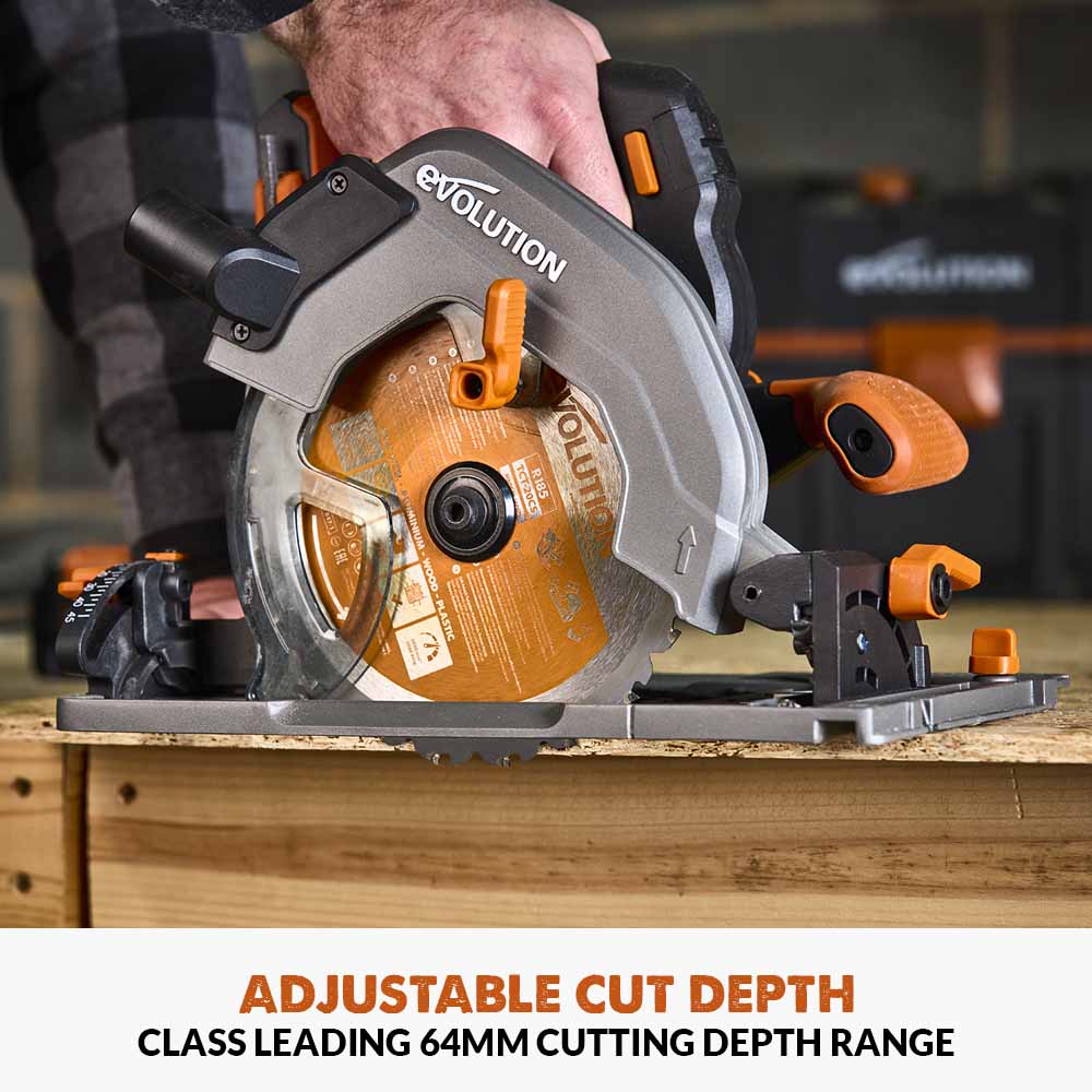 3volution Compatible Evolution Cordless R185CCSX-Li 185mm Track Compatible Circular Saw ...