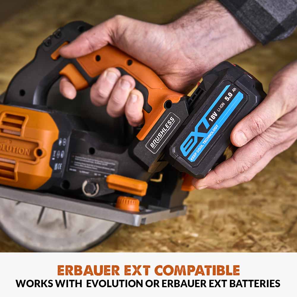 Evolution S185 Evolution Cordless R185CCSX-Li 185mm Track Compatible Circular Saw ...