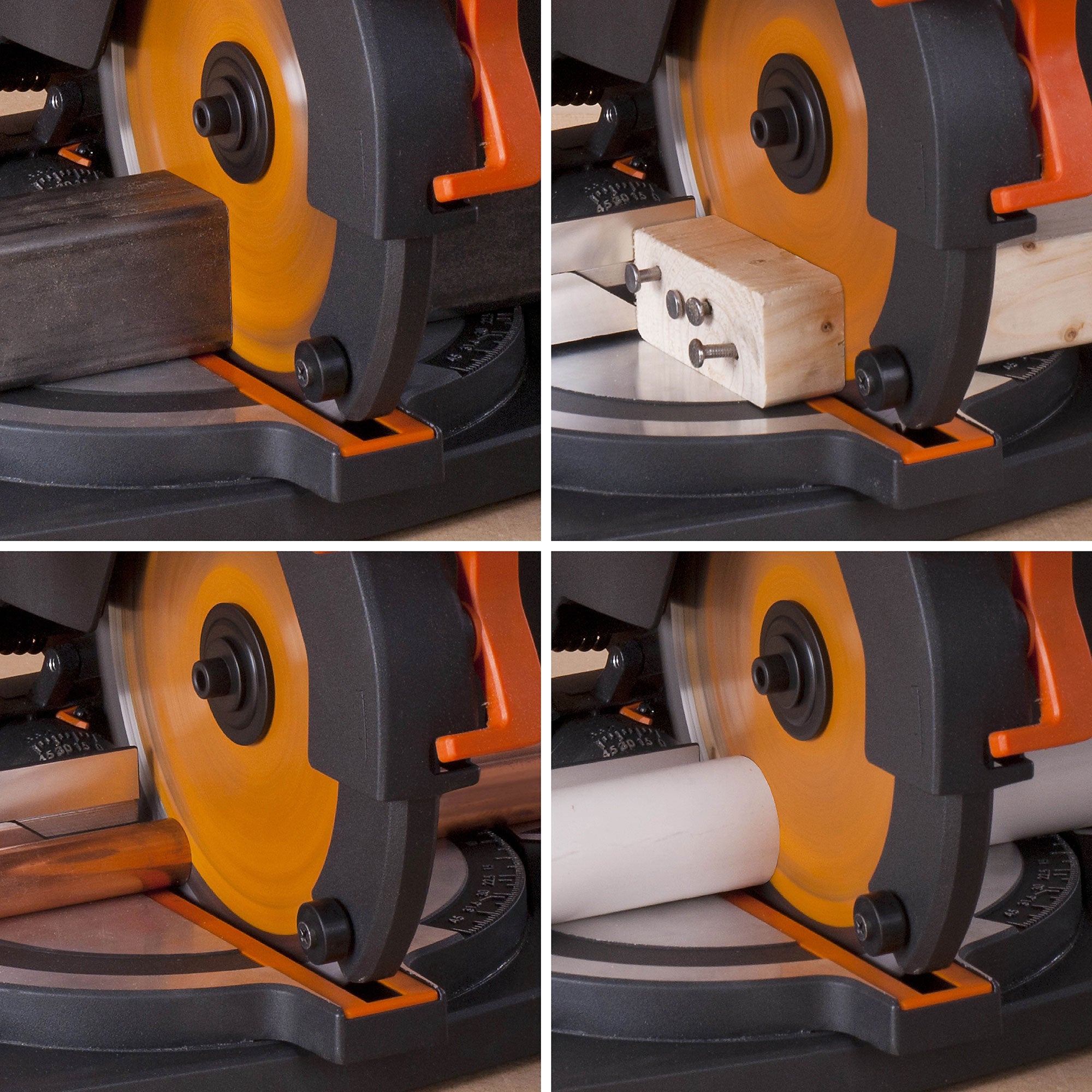 Evolution R210CMS+ 210mm 1200w Compound Mitre Saw With TCT Multi-Material Cutting Blade