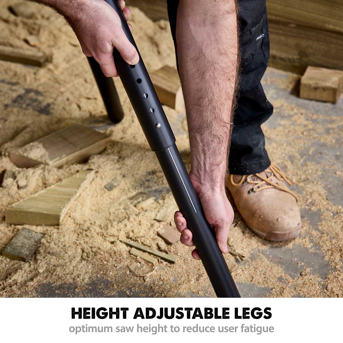 Evolution R255SMS-DB+ 255mm Double Bevel Mitre Saw & XL Rolling Stand Bundle