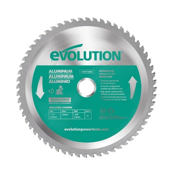 Evolution 185mm Aluminium Blade 60T - Evolution Power Tools UK