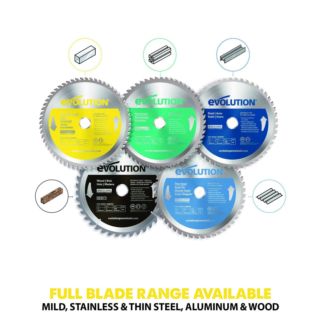 Evolution 210mm Stainless Steel Cutting 54T TCT Circular Saw Blade ...