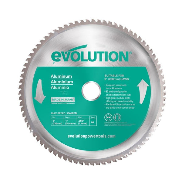 Evolution 230mm Aluminium Cutting 80T Blade - Evolution Power Tools UK