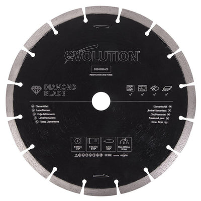 Evolution 230mm General Purpose Diamond Disc Cutter Blade, 22.2mm Bore
