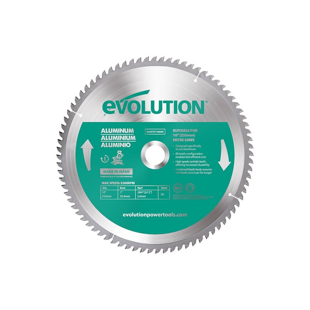 Evolution 255mm Aluminium Cutting 80T Blade — Evolution Power Tools UK