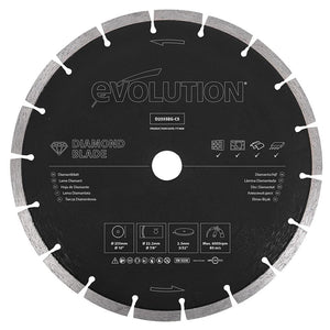 Evolution 255mm Segmented Edge, 22.2mm Bore, Concrete, Stone, Brick Cutting General Purpose Diamond Blade