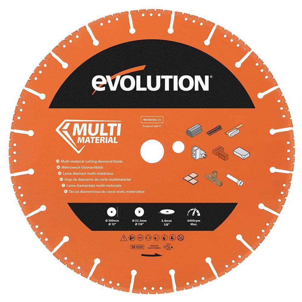 Evolution 300mm Heavy Duty Diamond Demolition Disc Cutter Blade, Segmented Edge, 22.2mm Bore