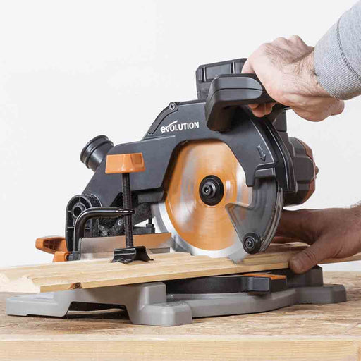Evolution Cordless 18v EXT Li-Ion R185CMS-Li Compound Mitre Saw & Saw Horse Bundle - Evolution Power Tools UK