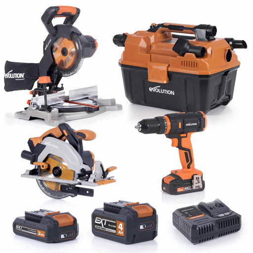 Evolution Cordless Beginners Tool Bundle 18v Li-Ion EXT - Evolution Power Tools UK