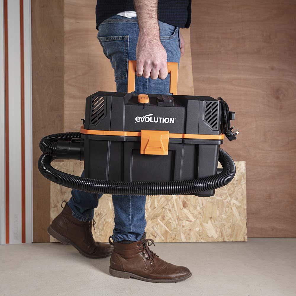 Evolution R15VAC 1000 Watt 15L Wet & Dry Workshop Vacuum Cleaner Dust Extractor With 1700W Power Take-off_Refurbished Grade-B