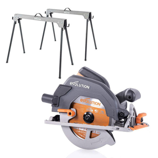 Evolution R185CCS 185mm Circular Saw & 500kg Saw Horse Bundle - Evolution Power Tools UK