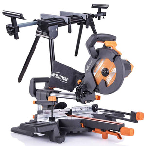 Evolution R185SMS+ 185mm Sliding Mitre Saw & Stand Bundle