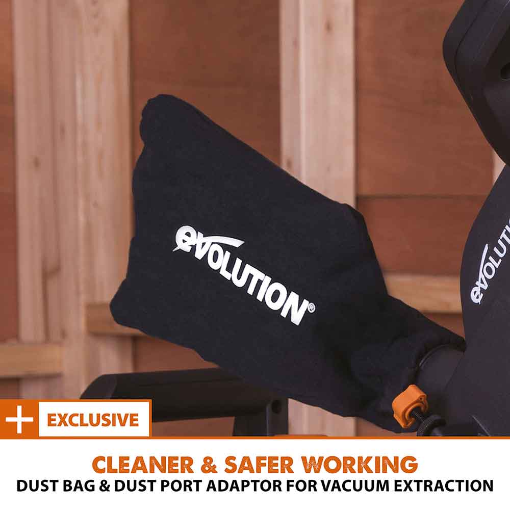 Evolution R185SMS+ 185mm Sliding Mitre Saw & Stand Bundle