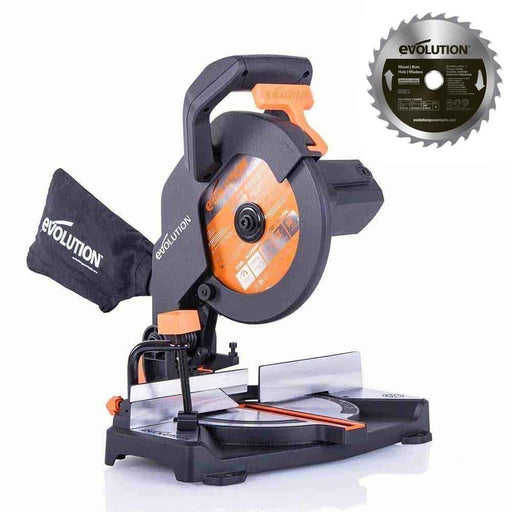 Evolution R210CMS+ Compound Mitre Saw With Extra Wood Blade Bundle - Evolution Power Tools UK