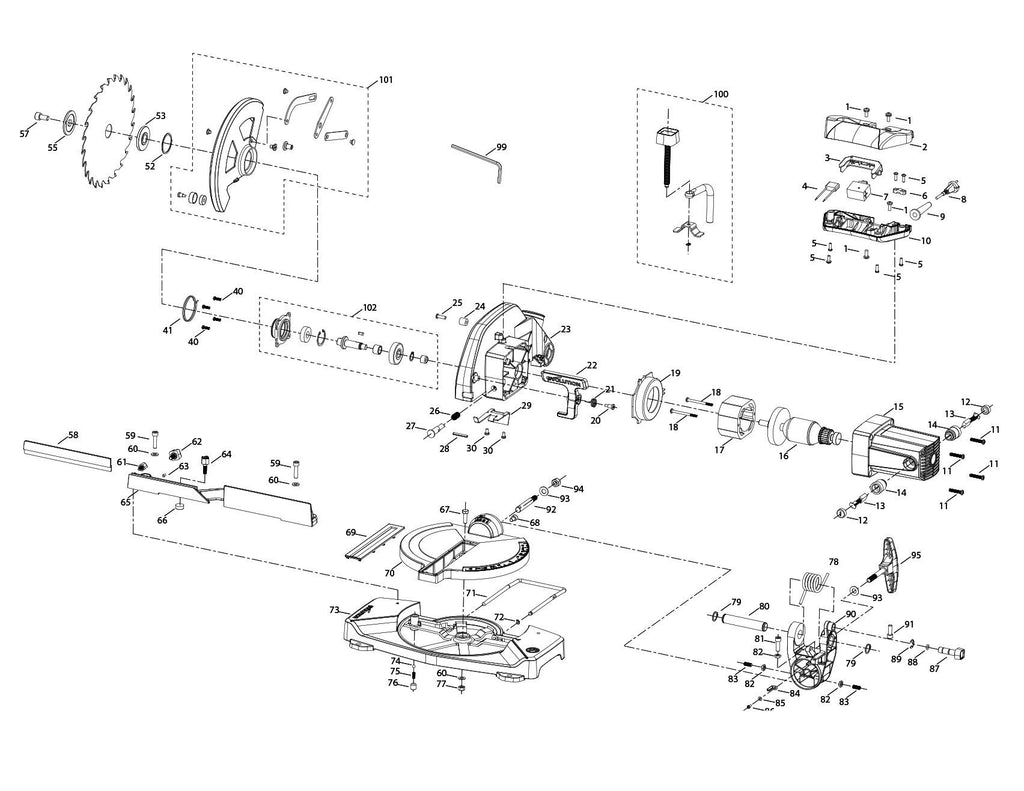 Spare Part Breakdown Diagrams — Evolution Power Tools UK