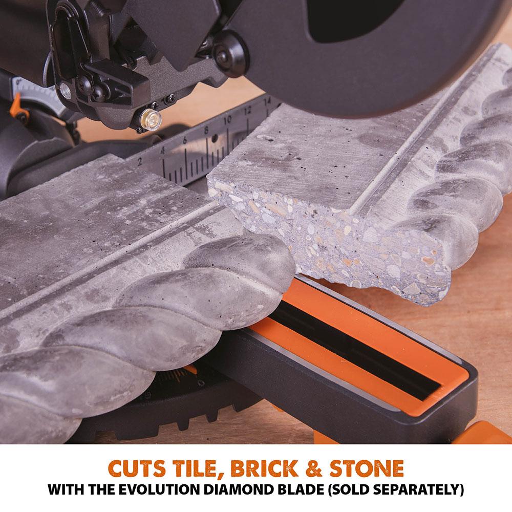Evolution R210SMS+ 210mm Sliding Mitre Saw & Stand Bundle