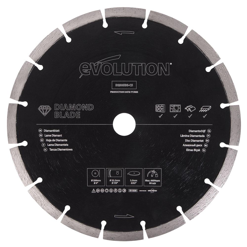 Evolution R230DCT Diamond Disc Cutter Blade Variety Pack 22.2mm Bore