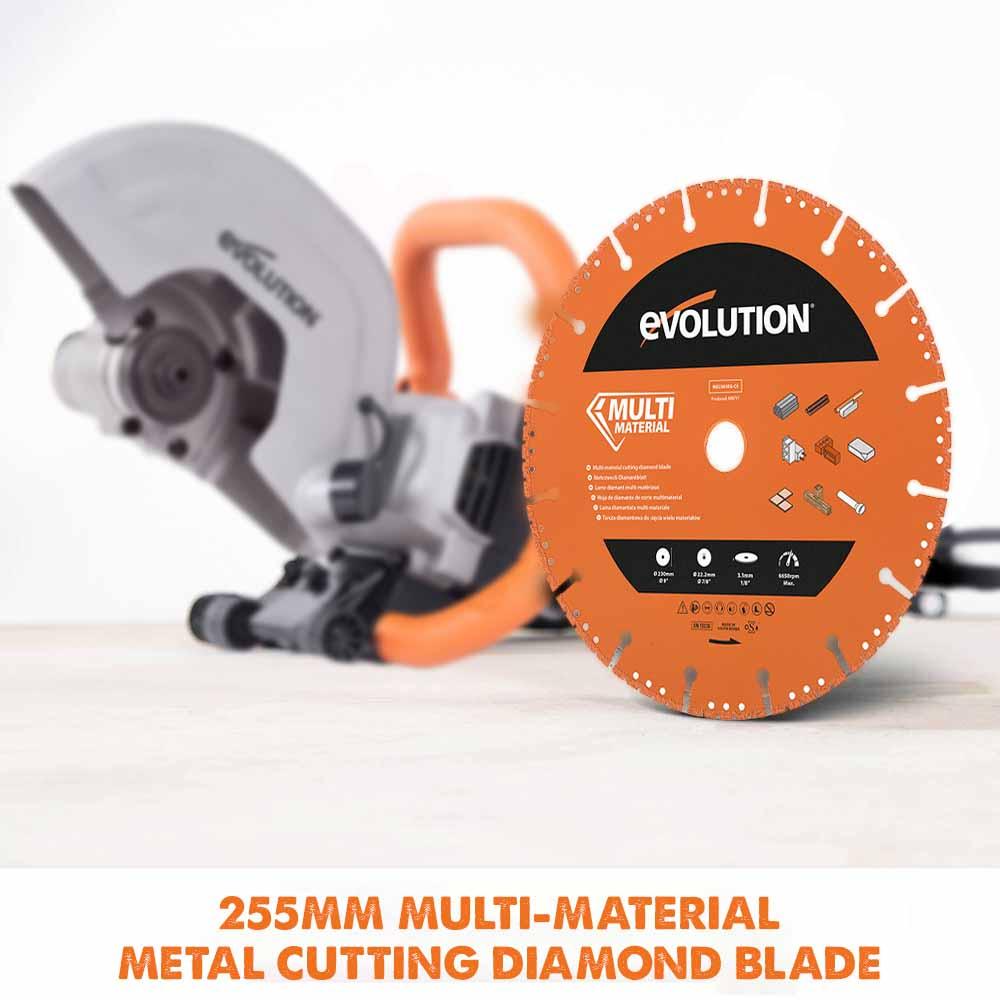 Evolution R255DCT Diamond Disc Cutter Blade Variety Pack 22.2mm Bore