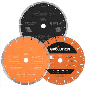 Evolution R255DCT Diamond Disc Cutter Blade Variety Pack 22.2mm Bore