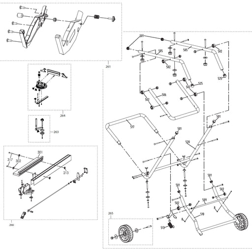 Evolution R255PTS Spare Parts (Legs, Clamps, Fences & Blade Guard) - Evolution Power Tools UK