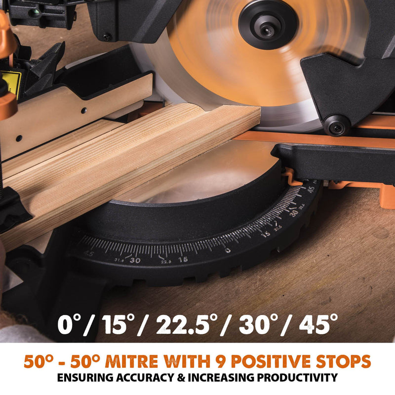Evolution R255SMS+ 255mm Sliding Compound Mitre Saw & mitre Saw Stand Bundle - Evolution Power Tools UK