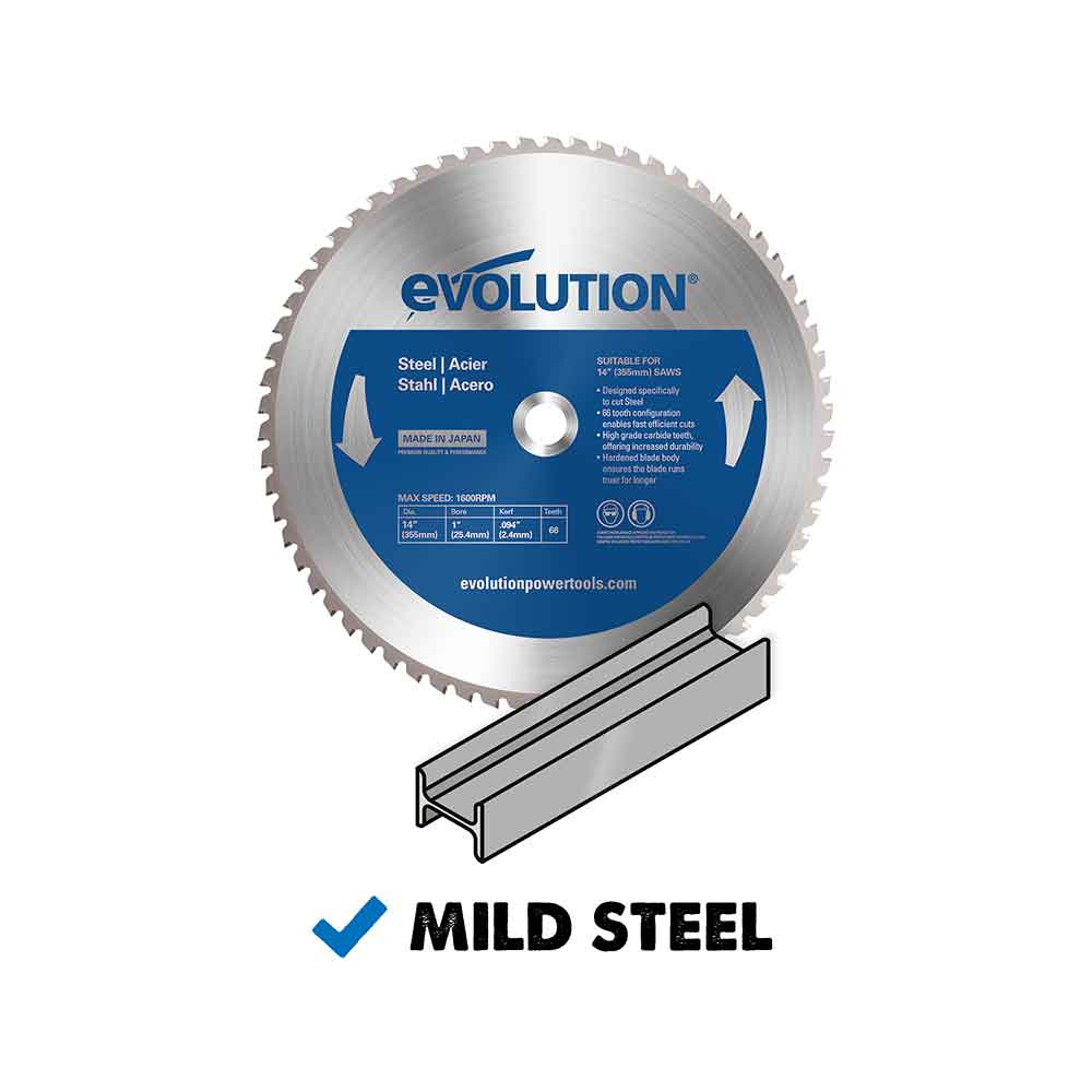 Evolution R355CPS 355mm Chop Saw + Extra 355mm Blade + Chop Saw Stand Bundle