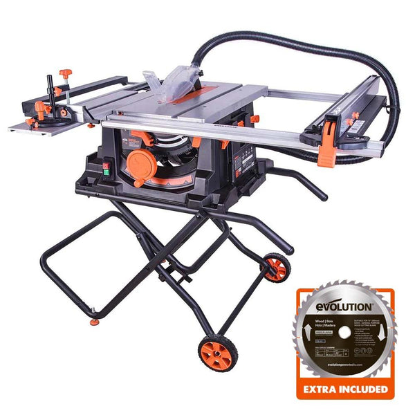 Evolution RAGE5-S 255mm Table Saw With 28T Multi-Material & 40T General Wood Blade Bundle - Evolution Power Tools UK