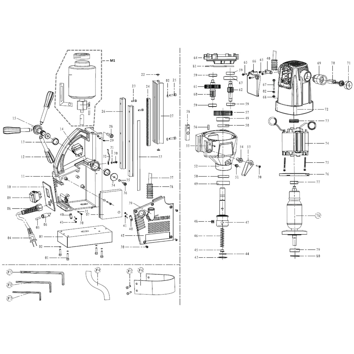 Evolution S28MAG Spare Parts Evolution Power Tools UK