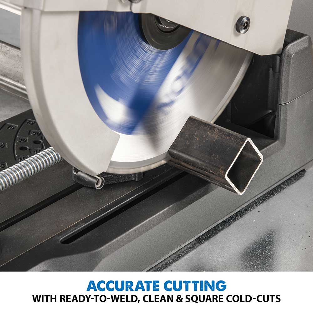 Evolution S355CPS 355mm Metal Cutting Chop Saw+ Extra Blade + Chop Saw Stand Bundle