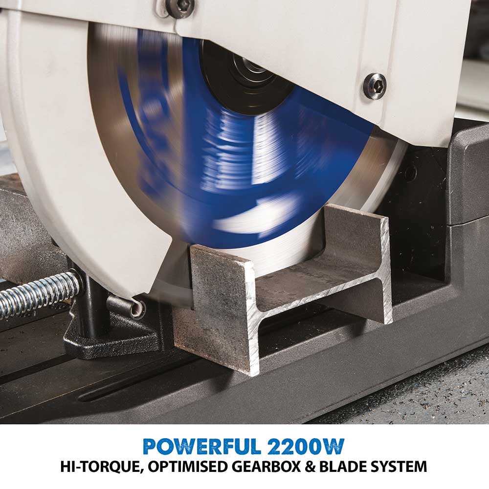 Evolution S355CPS 355mm Metal Cutting Chop Saw+ Extra Blade + Chop Saw Stand Bundle