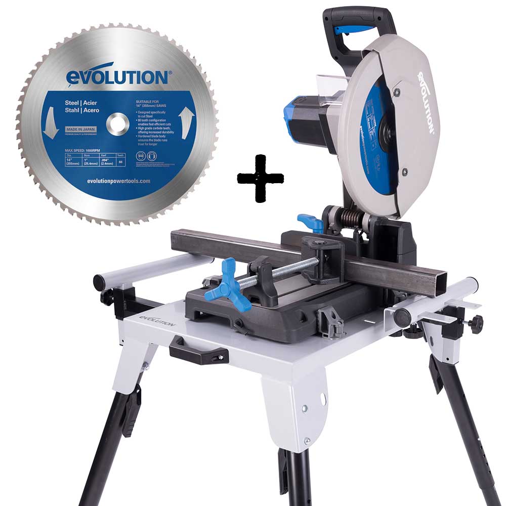 Evolution S355CPS 355mm Metal Cutting Chop Saw+ Extra Blade + Chop Saw ...