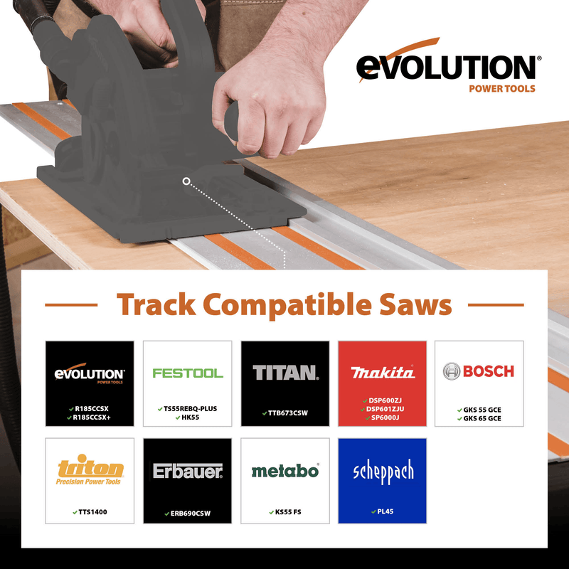 Evolution ST2800 2.8m Track (1400mm x2) With Connectors - Evolution Power Tools UK
