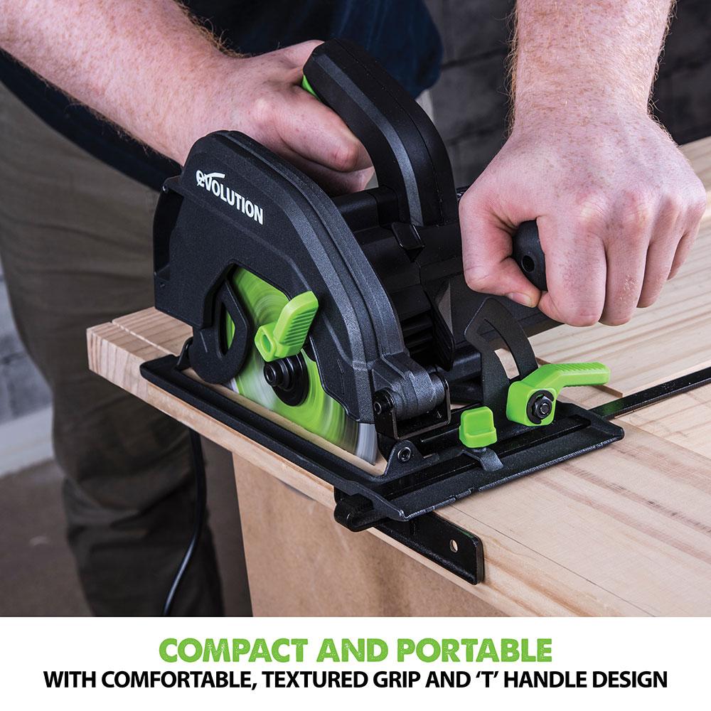 Evolution F165CCSL - 165mm Circular Saw with TCT Multi-Material Cutting Blade (230v)