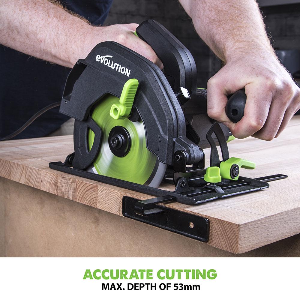 Evolution F165CCSL - 165mm Circular Saw with TCT Multi-Material Cutting Blade (230v)
