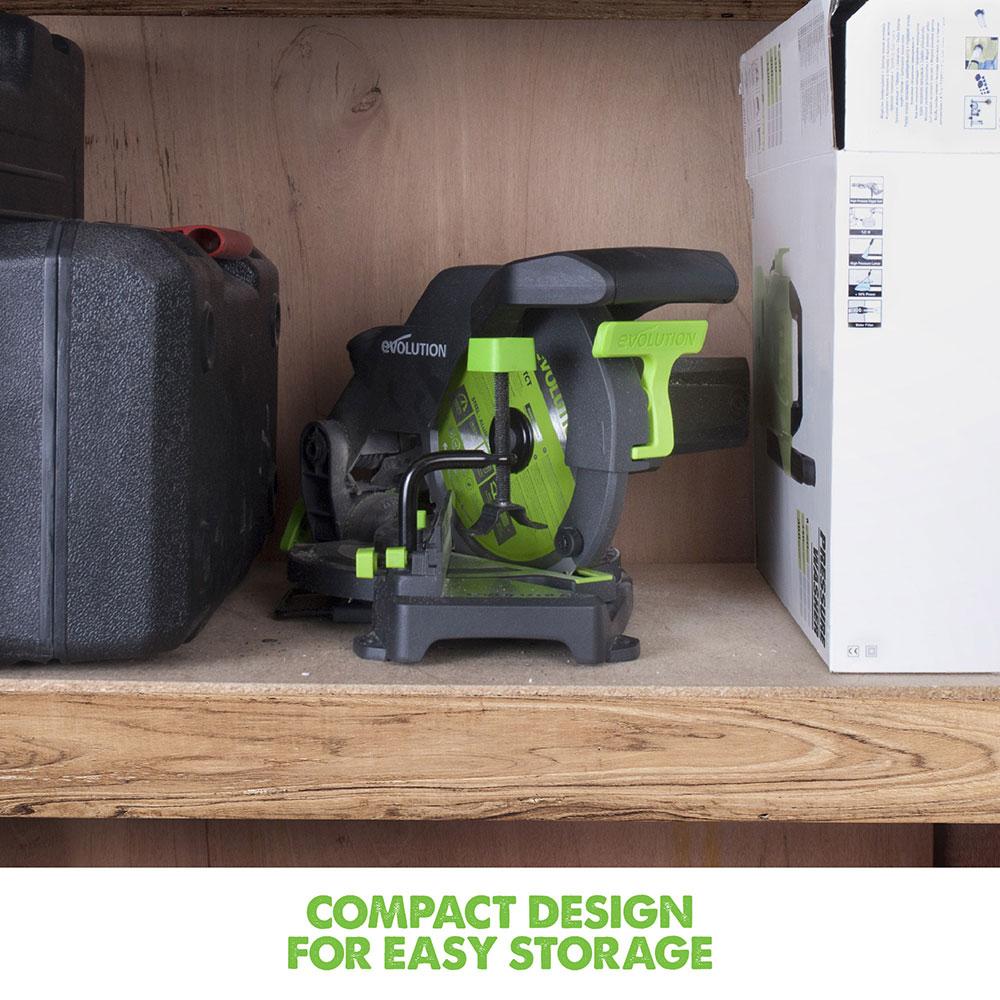 Evolution F210CMS 210mm Compound Mitre Saw With TCT Multi-Material Cutting Blade (230v)