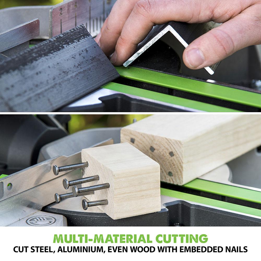 Evolution F210SMS 210mm Sliding Mitre Saw With TCT Multi-Material Cutting Blade (230v)