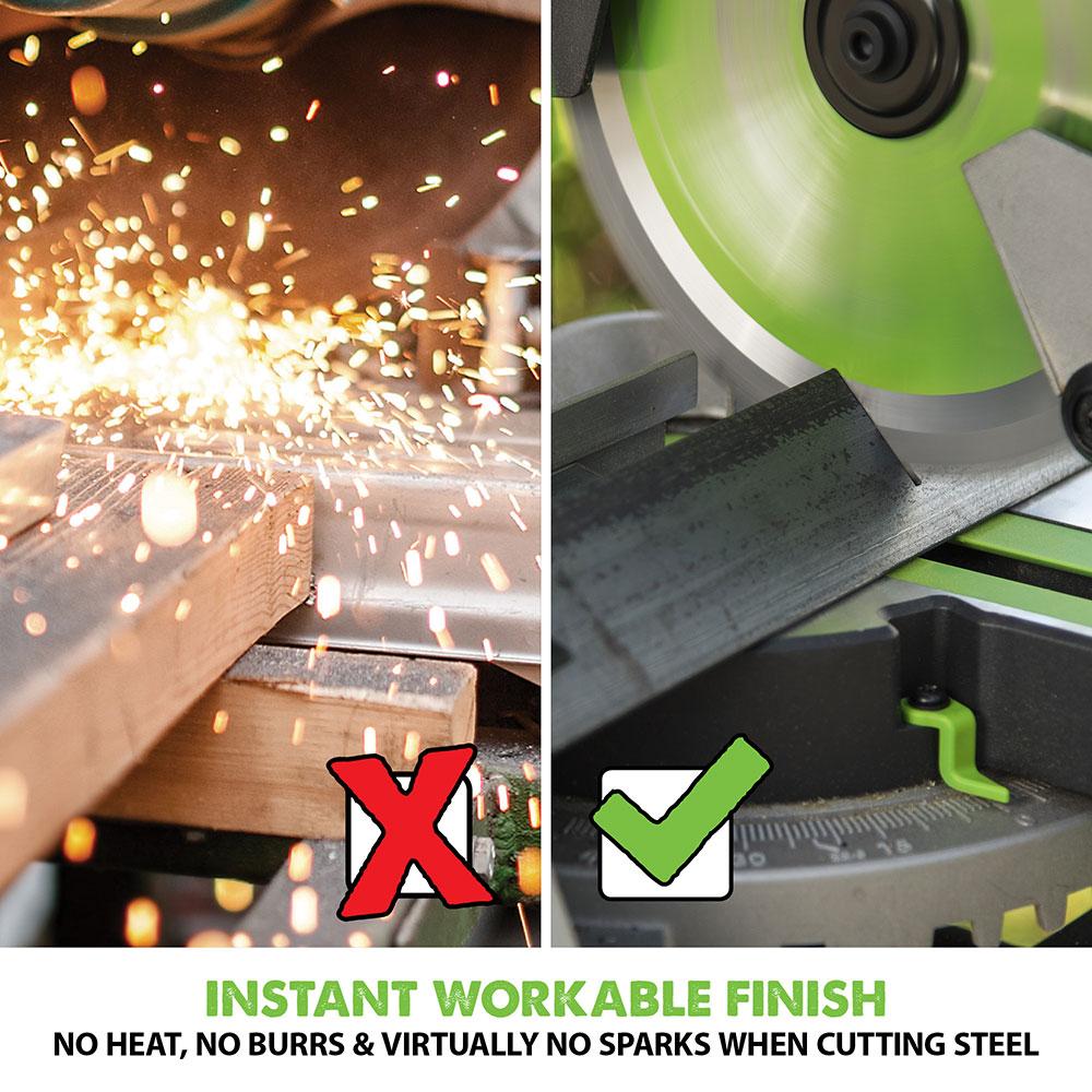 Evolution F210SMS 210mm Sliding Mitre Saw With TCT Multi-Material Cutting Blade (230v)