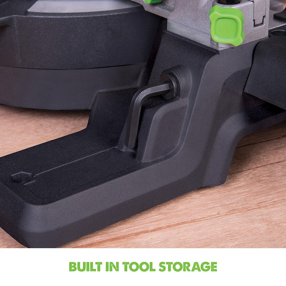 Evolution F210SMS 210mm Sliding Mitre Saw With TCT Multi-Material Cutting Blade (230v)